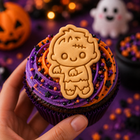 Chibi Zombie Mini Cookie Cutter & Stamp Set