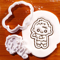 Chibi Zombie Mini Cookie Cutter & Stamp Set