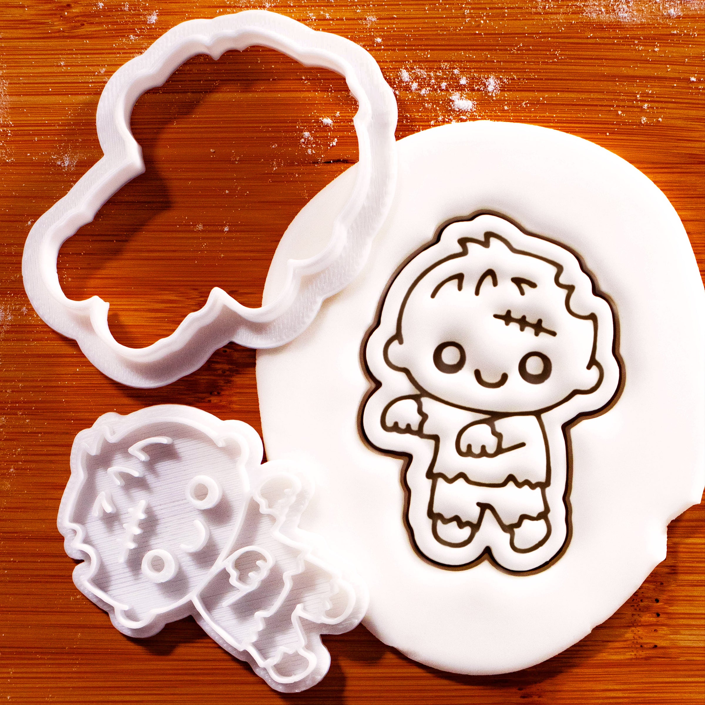 Chibi Zombie Mini Cookie Cutter & Stamp Set