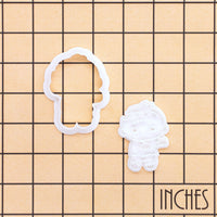 Chibi Zombie Mini Cookie Cutter & Stamp Set