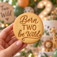 Born TWO Be Wild cookie for turning two birthday party
