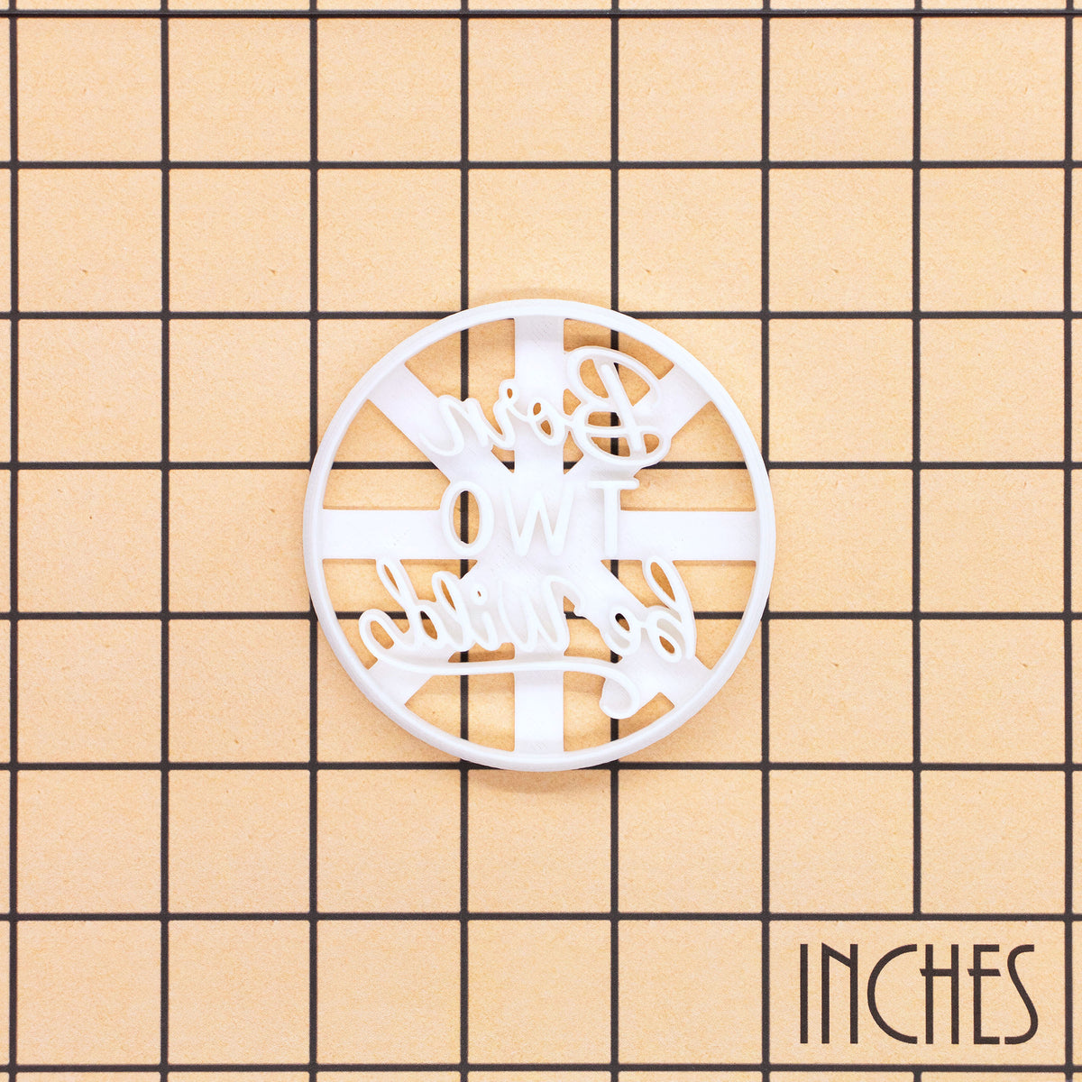 Born TWO Be Wild cookie cutter on inch grid