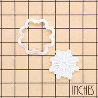 Starburst firework mini cookie cutter and stamp set on inch grid