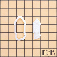 Rocket Firework Mini cookie cutter and stamp set on inch grid