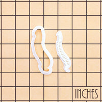 Human spine mini cookie cutter and stamp set on inch grid