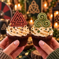 Valknut and Triskelion cupcake toppers for mythology inspired weddings birthdays and pagan events