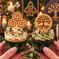 Tree of Life and Triskelion cookie cupcake toppers for Celtic themed baking and Irish celebrations