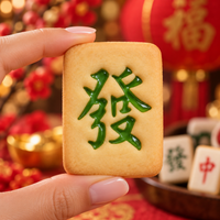 Mahjong Green Dragon 發 cookie with green icing for festive baking
