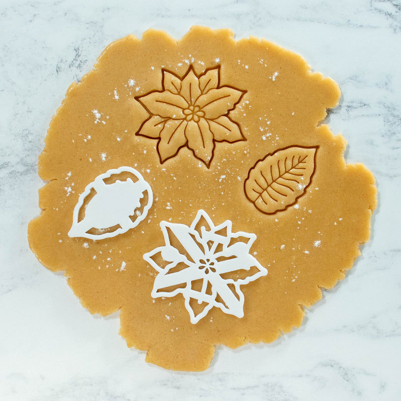 Bakerlogy Poinsettia Flower and Leaf cookie cutter