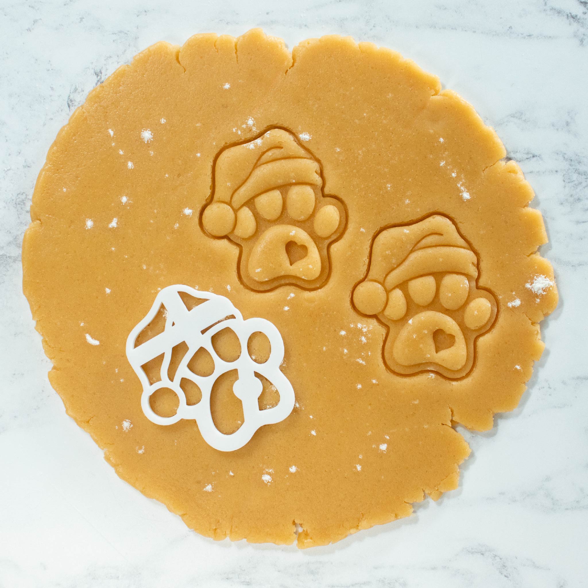 bakerlogy santa paw cute cookie dough cut outs