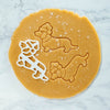 bakerlogy christmas dachshund sugar cookie cutter with dough cut outs