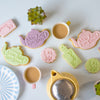 Set of 3 Eat Me, Drink Me, We are all Mad here Teapot Cookies with fondant