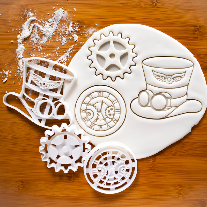 Steampunk Gear, Clock & Hat Cookie Cutters