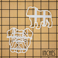 set of 2 english bulldog cookie cutters