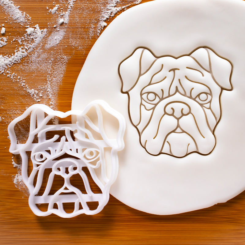 english bulldog face cookie cutter