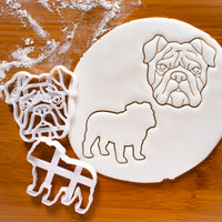 set of 2 english bulldog cookie cutters