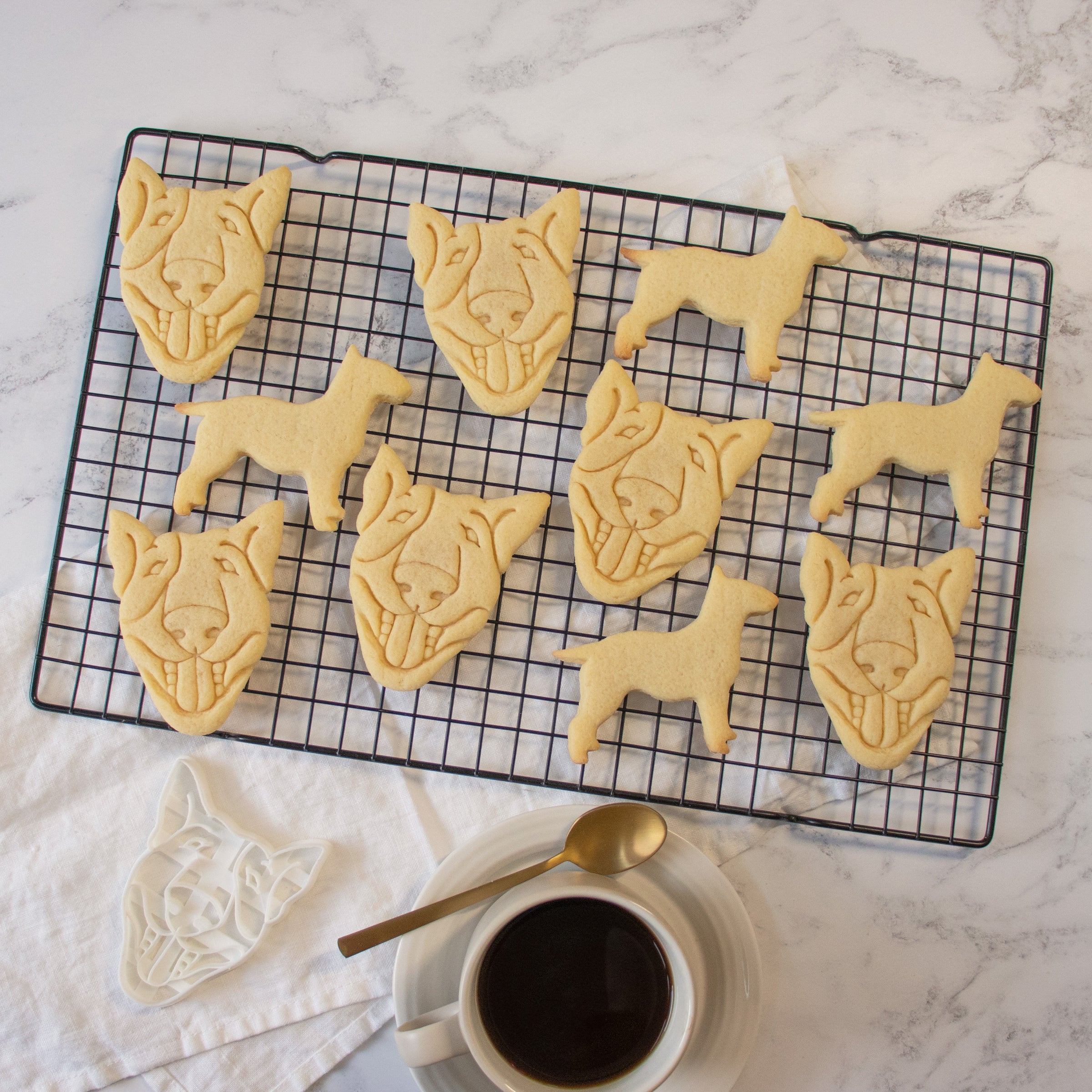 English Bull Terrier Face and Silhouette Cookies