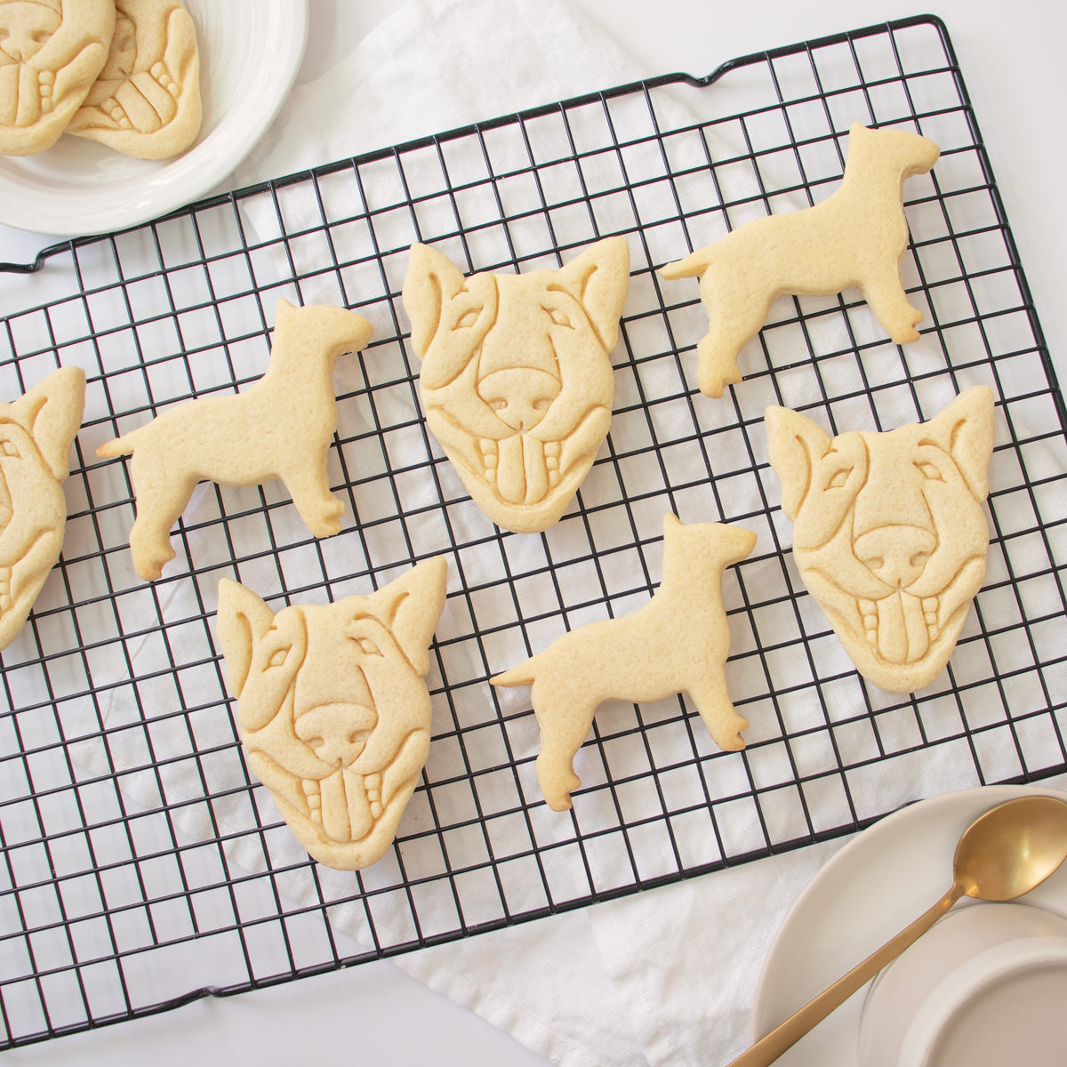 English Bull Terrier Face and Silhouette Cookies