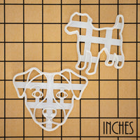 Set of 2 Jack Russell Cookie Cutters: Face and Silhouette