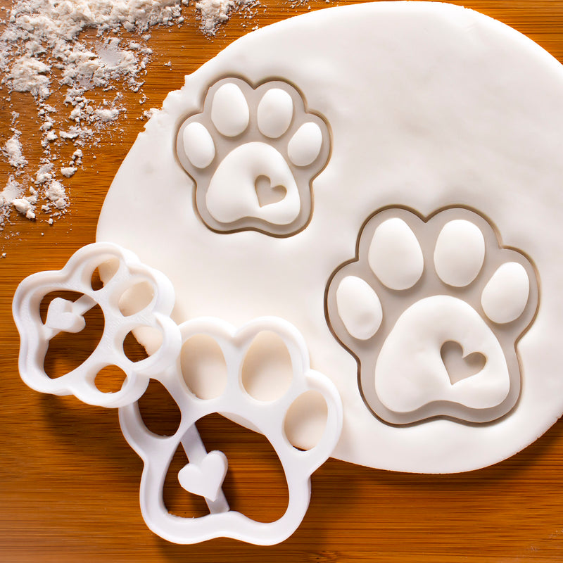 set of 2 cute paw cookie cutters