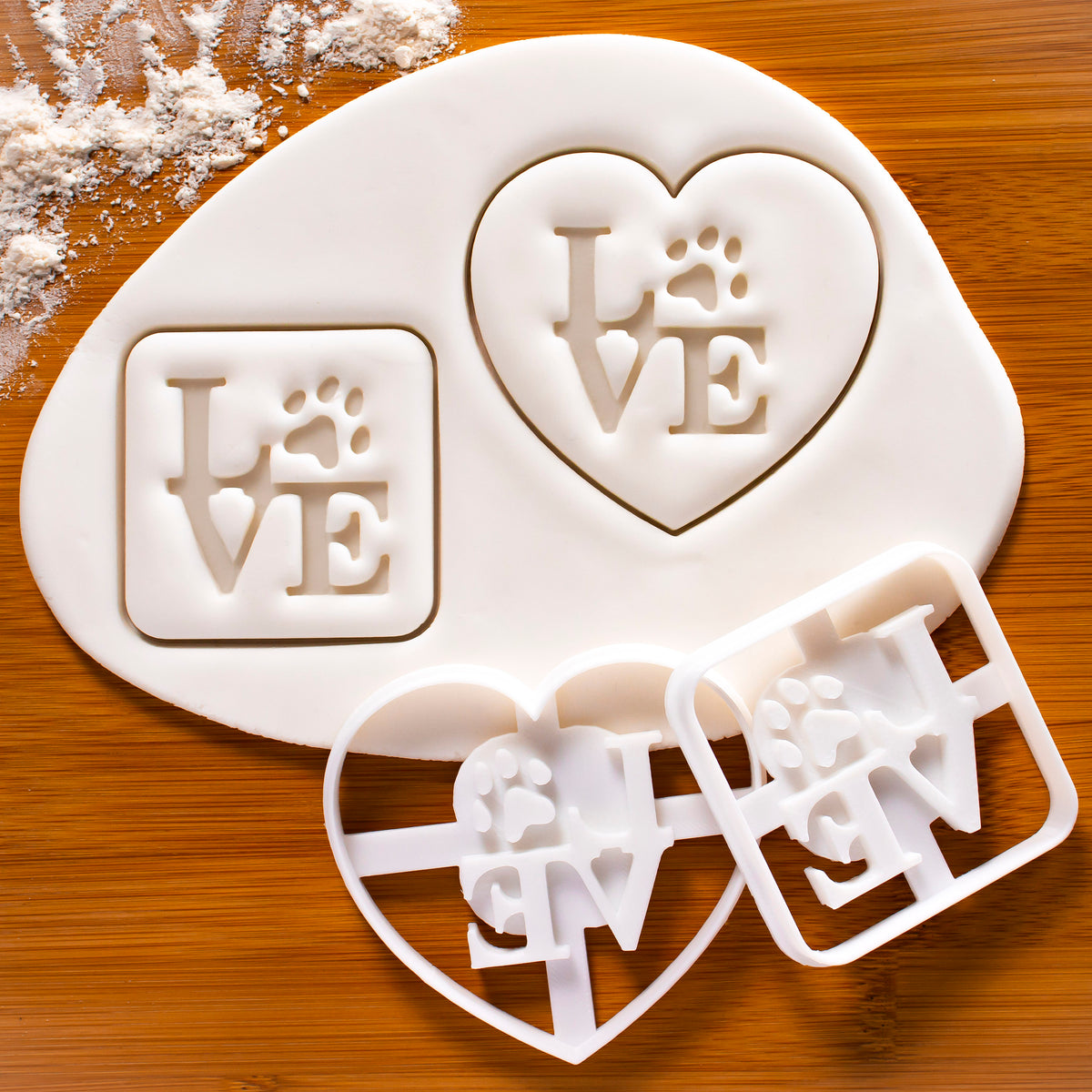 Set of 2 Philly LOVE with Paw Print Cookie Cutter (Heart & Square)