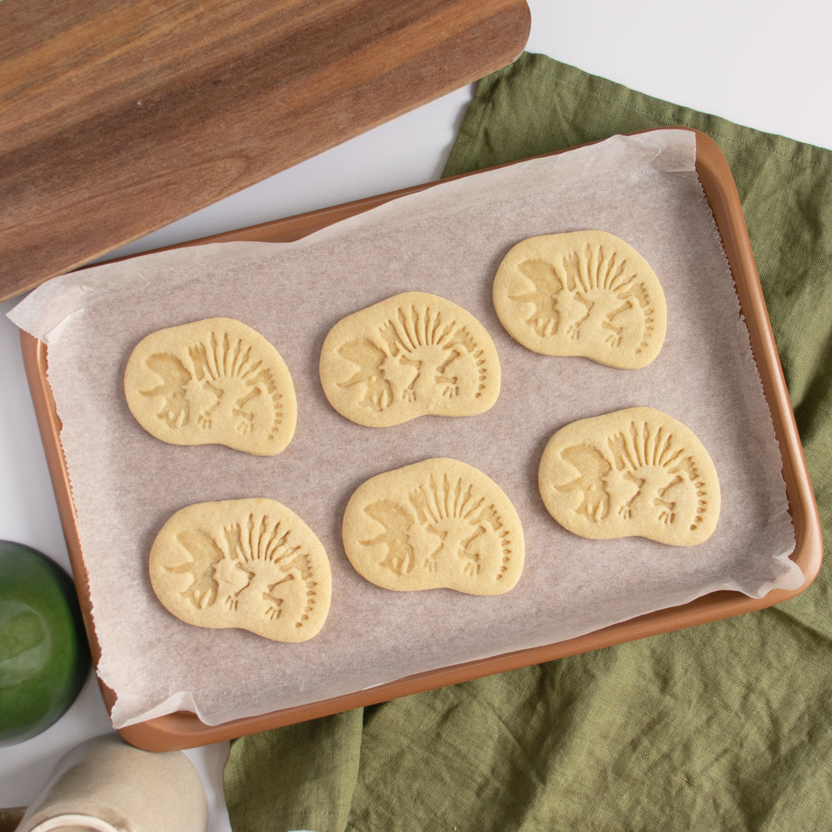 Triceratops Dinosaur Fossil Cookies
