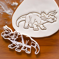 Realistic Triceratops dinosaur cookie cutter