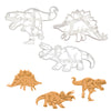 set of 3 dinosaur cookie cutters - t-rex, stegosaurus, and triceratops