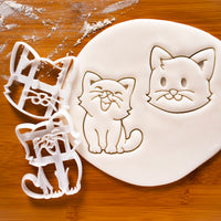 cat face and happy cat cookie cutters