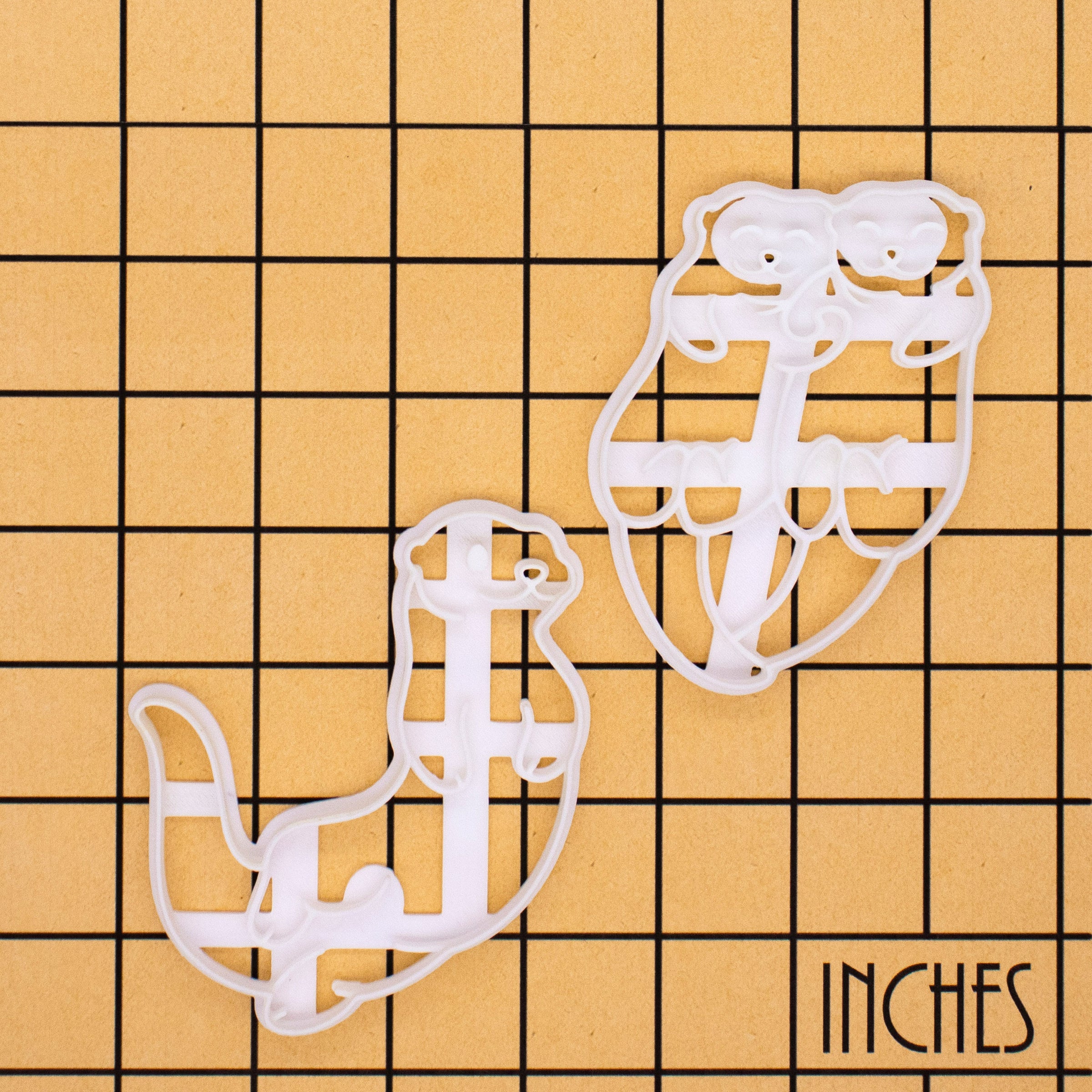 Set of 2 Cookie Cutters: Swimming Otter & Otters Holding Hands