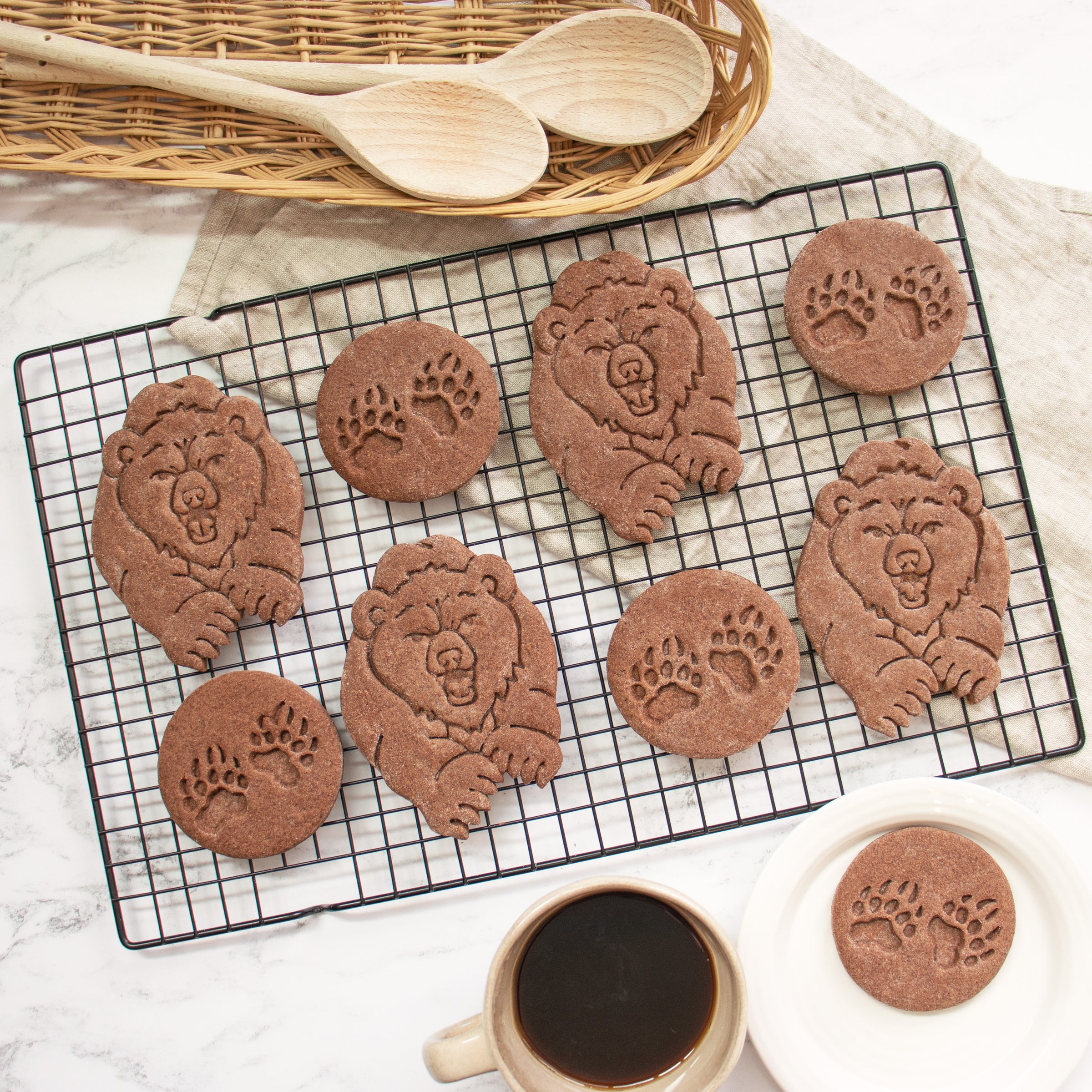 Chocolate Bear & Paw Prints Cookies