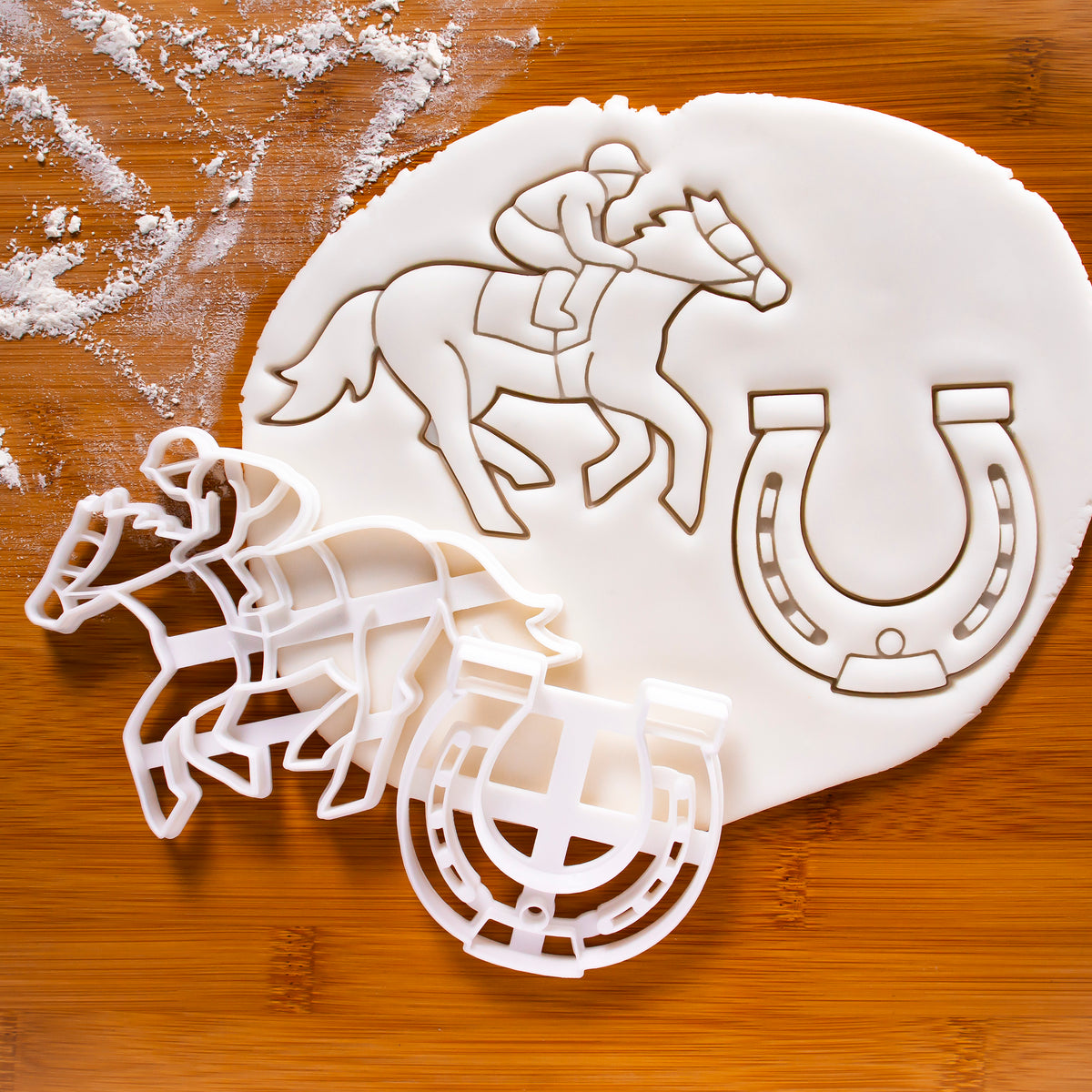 Set of 2 Jockey and Horse Shoe cookie cutters