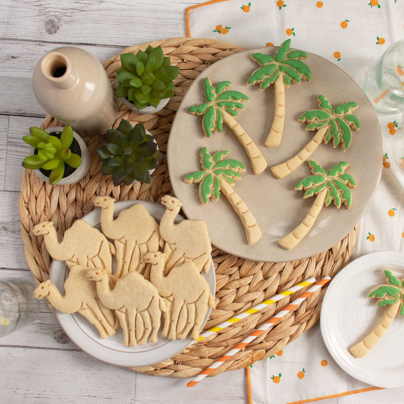 camel and palm tree cookies