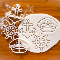 Anchor, Ship Wheel & Captain Hat Cookie Cutters