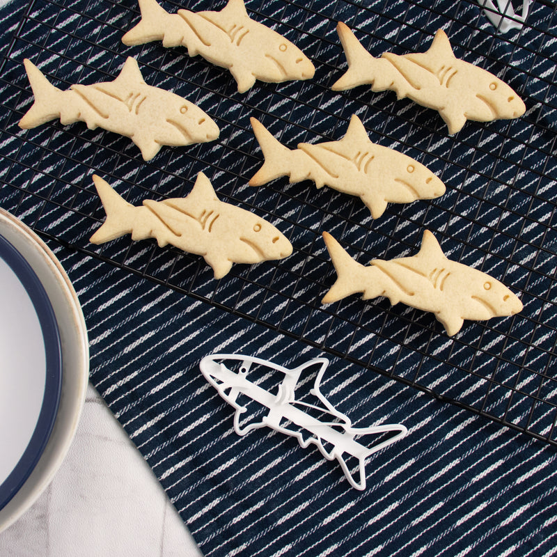 great white shark cookies