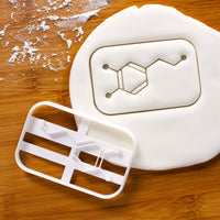 dopamine cookie cutter pressed on fondant