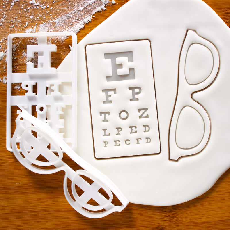 snellen chart and eyeglasses cookie cutters