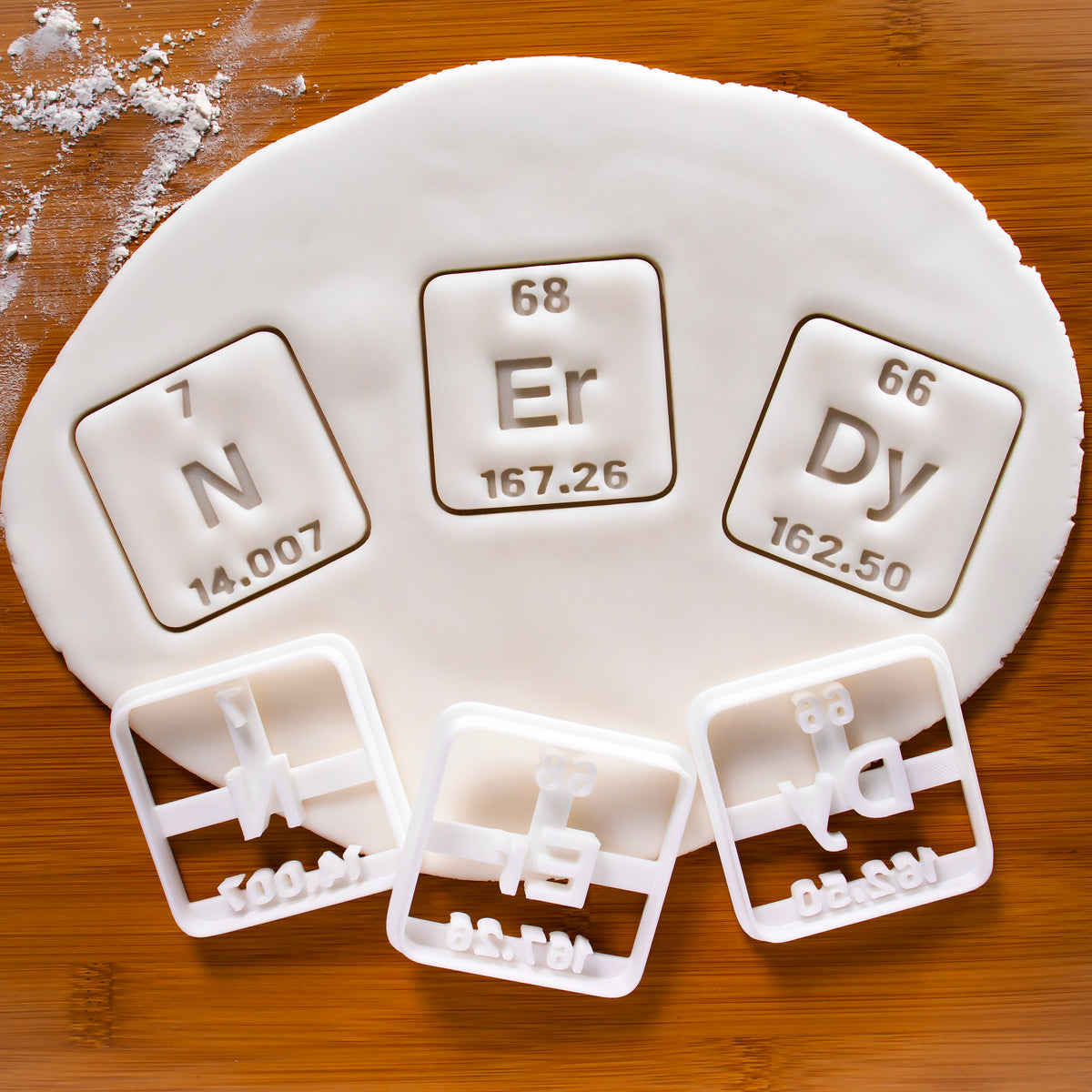 set of 3 periodic table elements cookie cutters NErDy