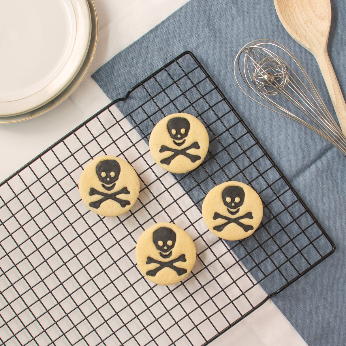 science symbol toxic skull cookies