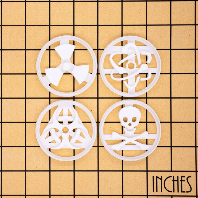 set of 4 science symbol cookie cutters