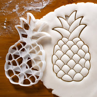 pineapple cookie cutter pressed on fondant