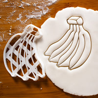 banana cookie cutter pressed on fondant