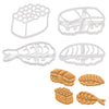Set of 4 Sushi Cookie Cutters: Shrimp, Salmon Roe, Salmon, & Tamago