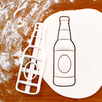 beer bottle cookie cutter pressed on fondant
