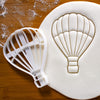 hot air balloon cookie cutter pressed on fondant