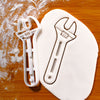 wrench cookie cutter pressed on fondant