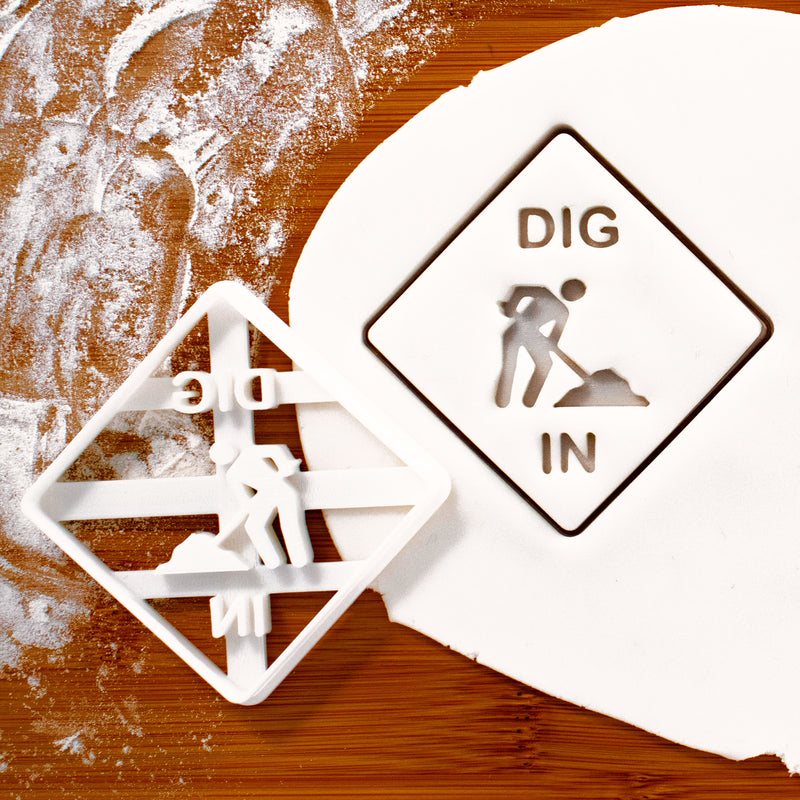 Dig In Signage Cookie Cutter