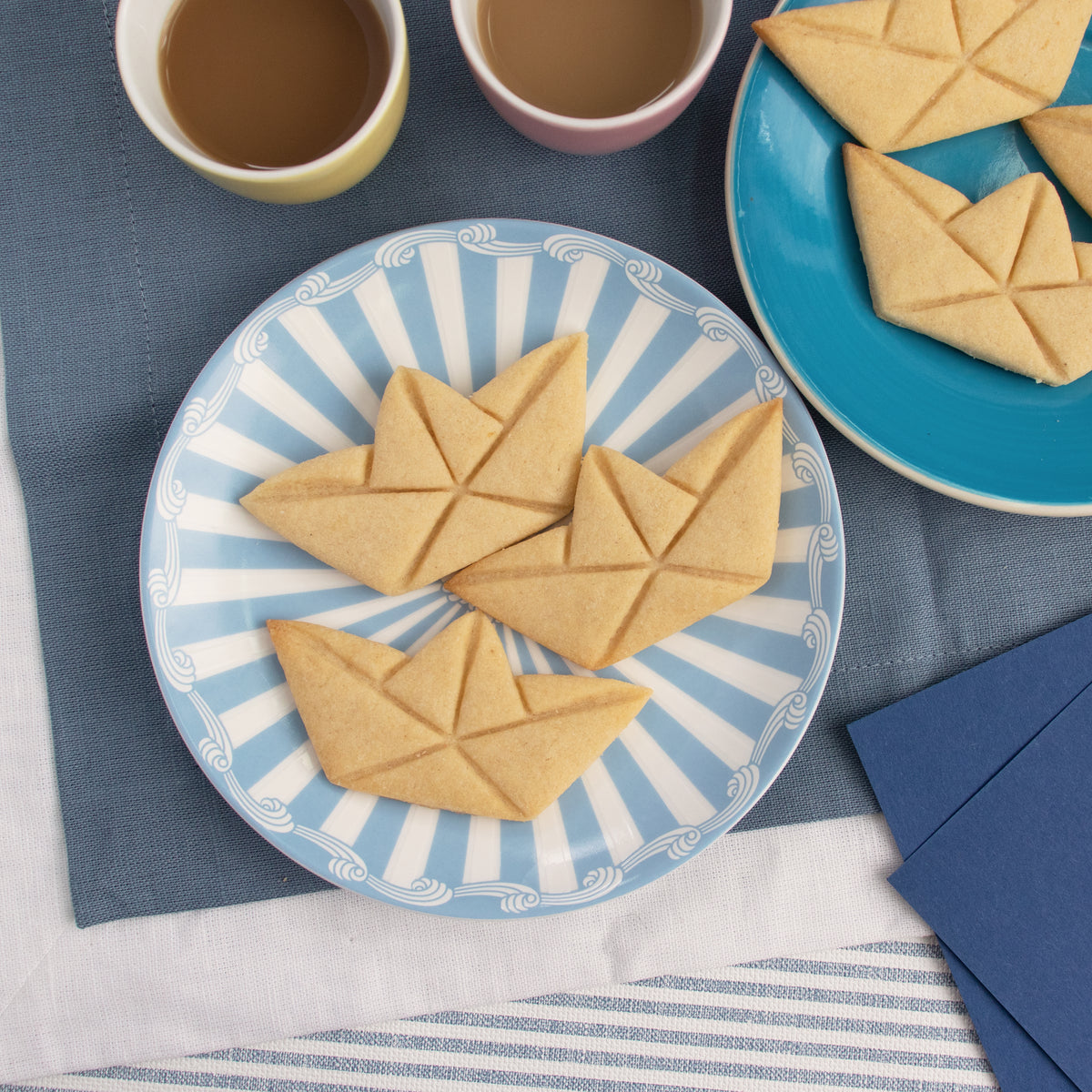 origami boat cookies