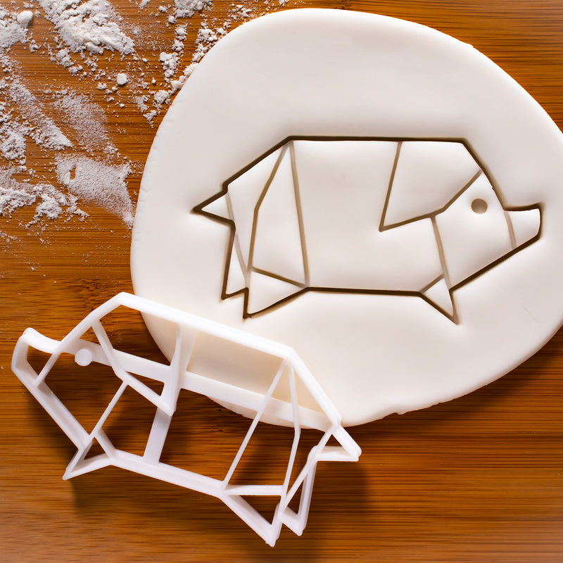 origami pig cookie cutter