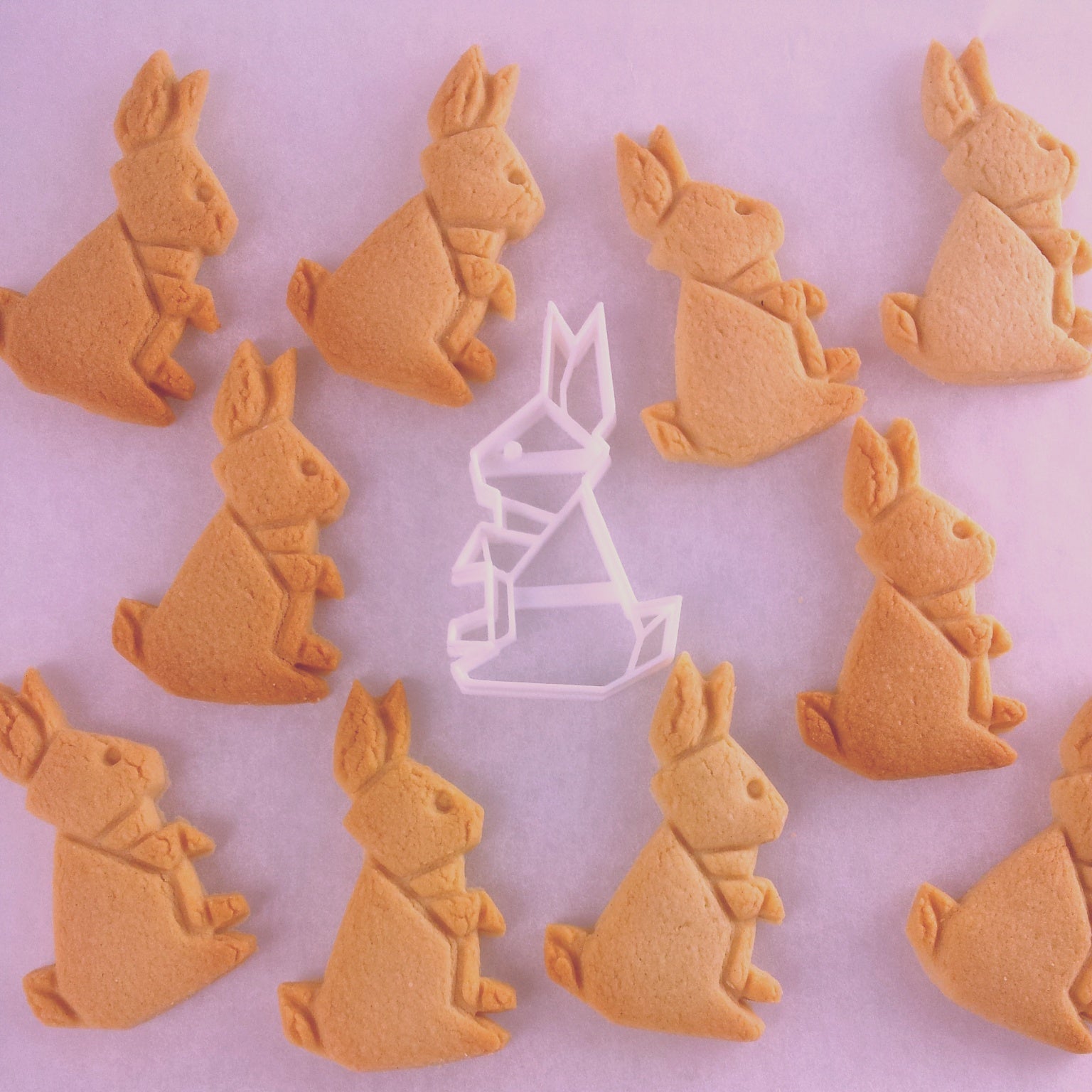 origami rabbit cookie cutter